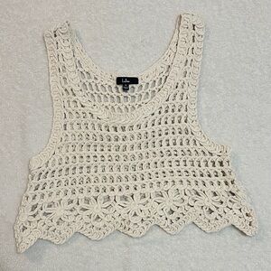 Lulu's Cream Crochet Crop Tank
